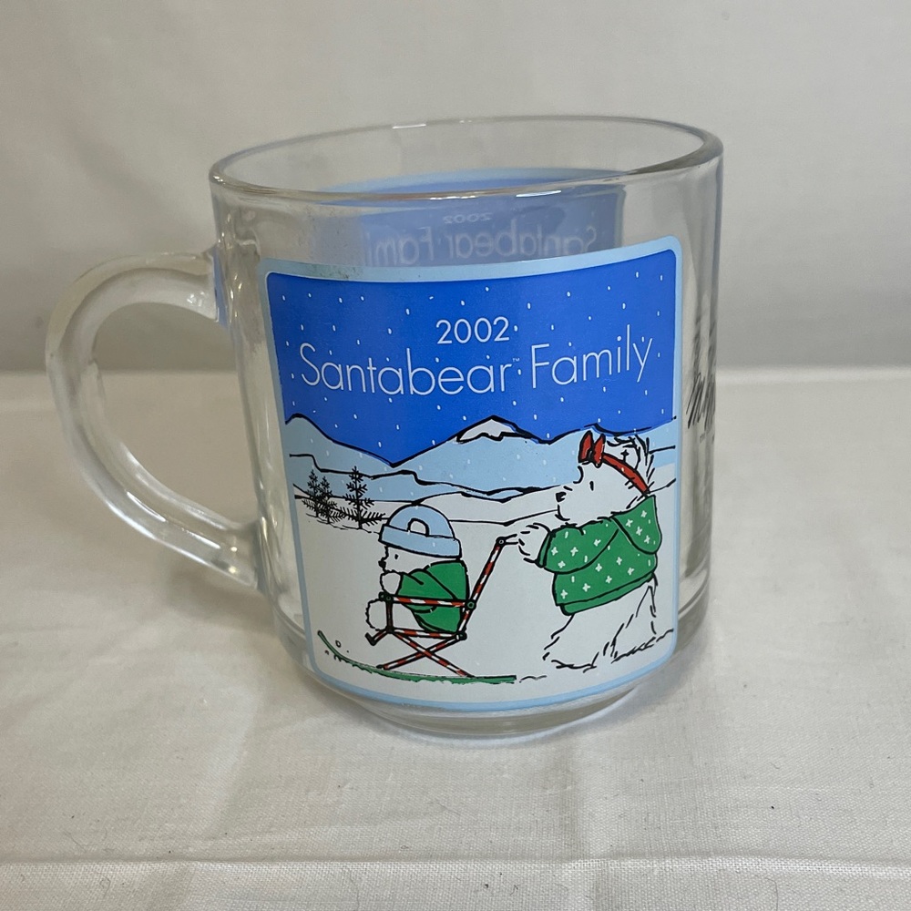 MARSHALL FIELD’S 2002 Santabear Family Clear Glass Mug